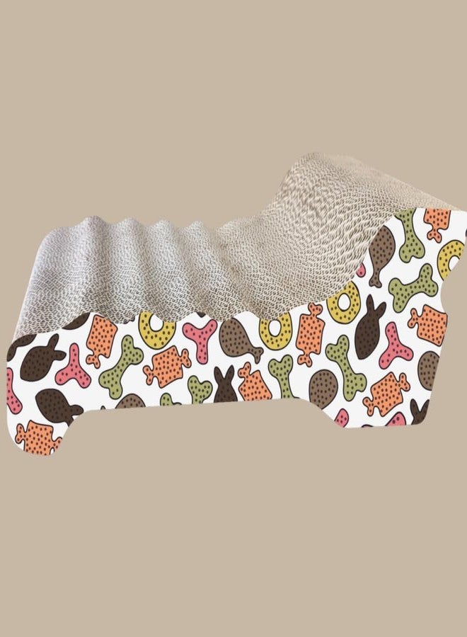 KittuPet كرسي خدش للقطط من كيتو بيت، مصنوع من الكرتون المموج المتين، بتصميم مرح ونابض بالحياة - شكل مموج مريح، صديق للبيئة، يحمي الأثاث. عبوة من قطعة واحدة كبيرة الحجم، ذات سطح مموج ثقيل. - Image 1